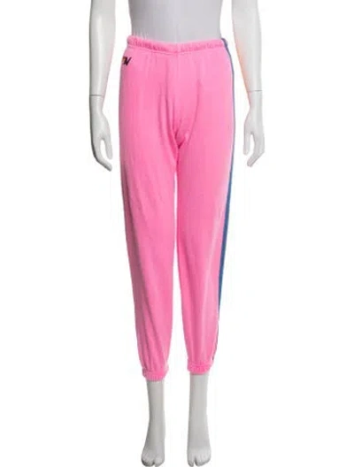 Pre-owned Aviator Nation Colorblock Pattern Sweatpants In Pink
