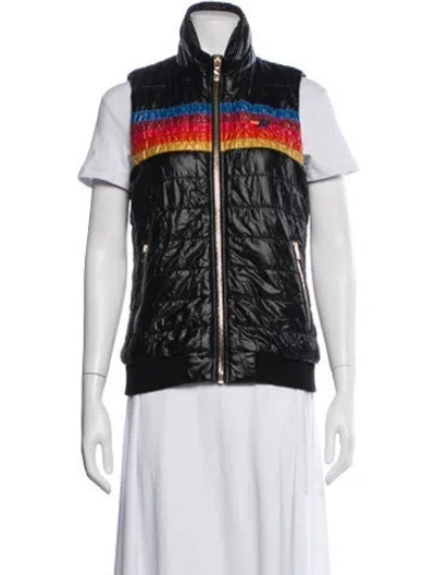 Pre-owned Aviator Nation Colorblock Pattern Vest In Black