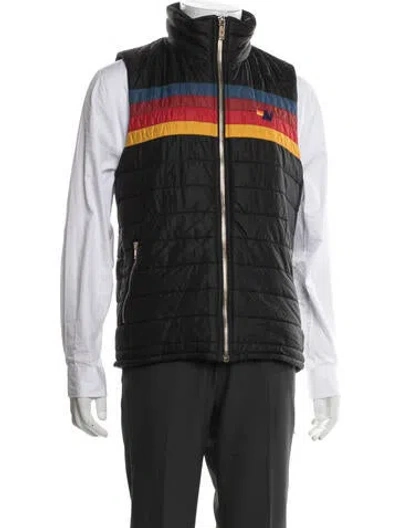 Pre-owned Aviator Nation Colorblock Pattern Vest In Black