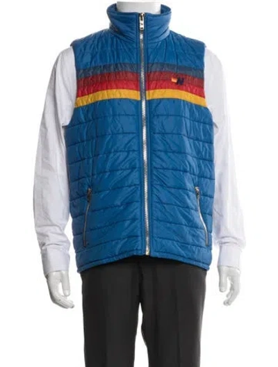 Pre-owned Aviator Nation Colorblock Pattern Vest In Blue