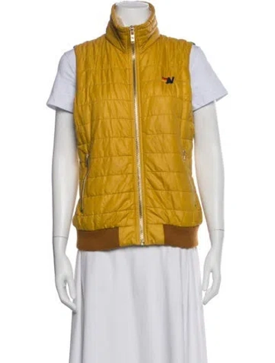 Pre-owned Aviator Nation Colorblock Pattern Vest In Yellow