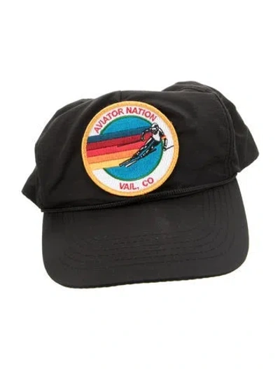Pre-owned Aviator Nation Cotton Baseball Cap In Black