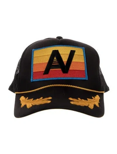 Pre-owned Aviator Nation Cotton Baseball Cap In Black