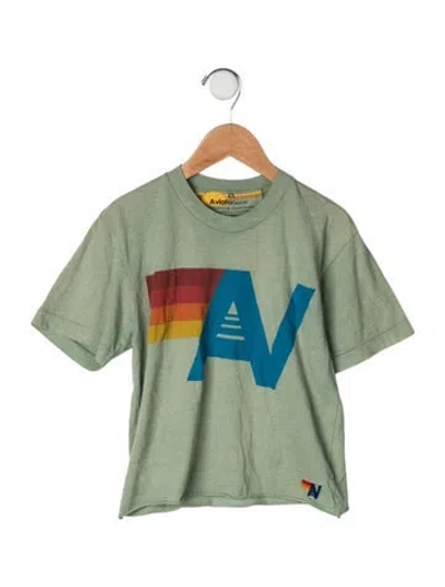 Pre-owned Aviator Nation Kids' Cotton-blend Graphic Print T Shirt In Green