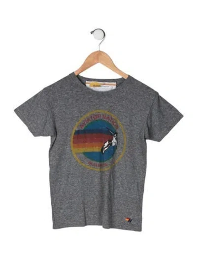Pre-owned Aviator Nation Kids' Cotton-blend Graphic Print T Shirt In Grey
