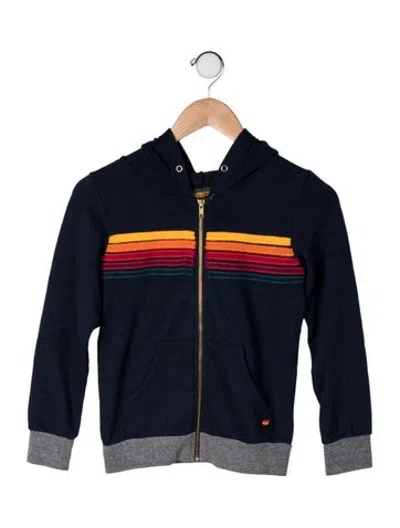 Pre-owned Aviator Nation Kids' Cotton-blend Hooded Sweatshirt In Blue