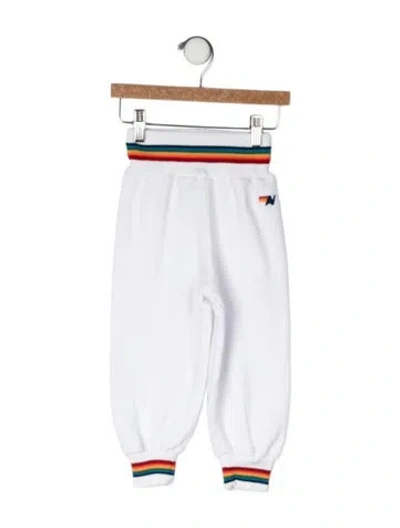Pre-owned Aviator Nation Babies' Cotton-blend Sweatpants In White