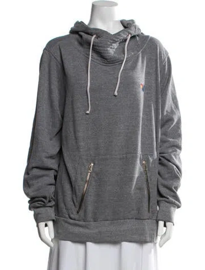 Pre-owned Aviator Nation Cowl Neck Long Sleeve Hoodie In Grey
