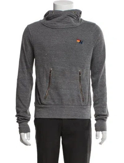 Pre-owned Aviator Nation Cowl Neck Long Sleeve Hoodie In Grey