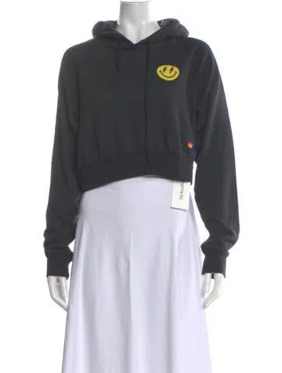 Pre-owned Aviator Nation Crew Neck Long Sleeve Hoodie In Black