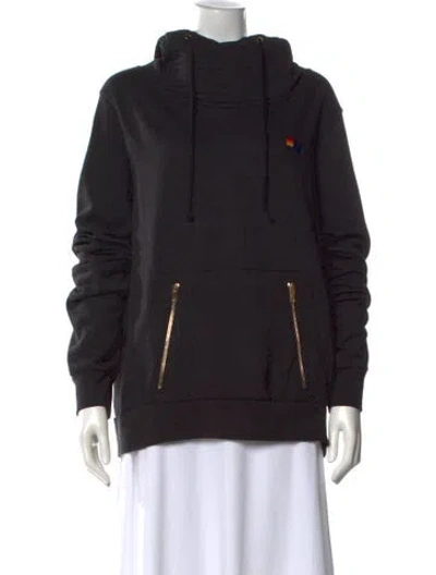 Pre-owned Aviator Nation Crew Neck Long Sleeve Hoodie In Black