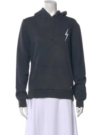 Pre-owned Aviator Nation Crew Neck Long Sleeve Hoodie In Blue
