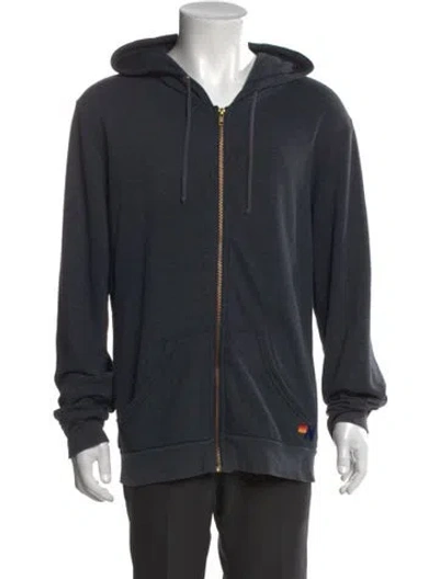 Pre-owned Aviator Nation Crew Neck Long Sleeve Hoodie In Blue