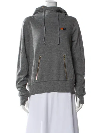 Pre-owned Aviator Nation Crew Neck Long Sleeve Hoodie In Blue