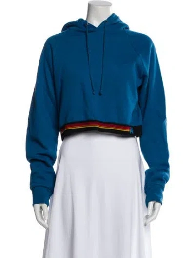 Pre-owned Aviator Nation Crew Neck Long Sleeve Hoodie In Blue