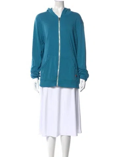 Pre-owned Aviator Nation Crew Neck Long Sleeve Hoodie In Blue