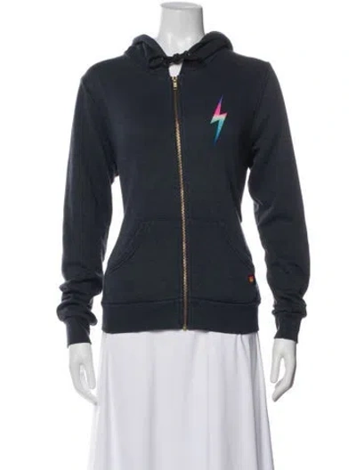 Pre-owned Aviator Nation Crew Neck Long Sleeve Hoodie In Blue
