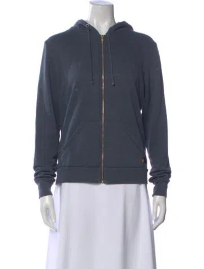 Pre-owned Aviator Nation Crew Neck Long Sleeve Hoodie In Blue