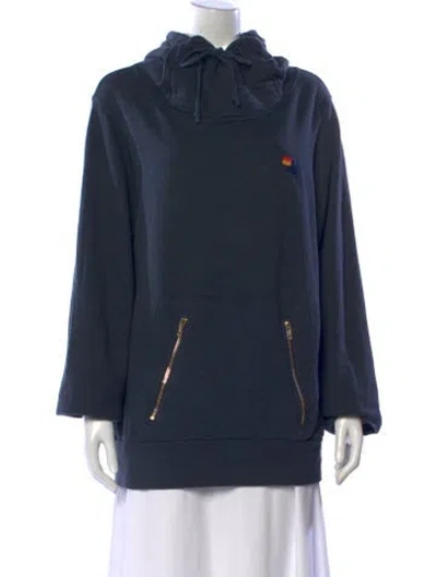 Pre-owned Aviator Nation Crew Neck Long Sleeve Hoodie In Blue