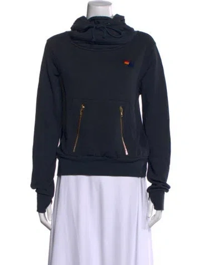 Pre-owned Aviator Nation Crew Neck Long Sleeve Hoodie In Blue