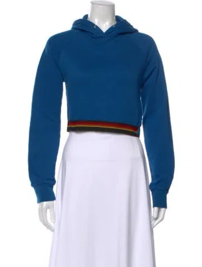 Pre-owned Aviator Nation Crew Neck Long Sleeve Hoodie In Blue