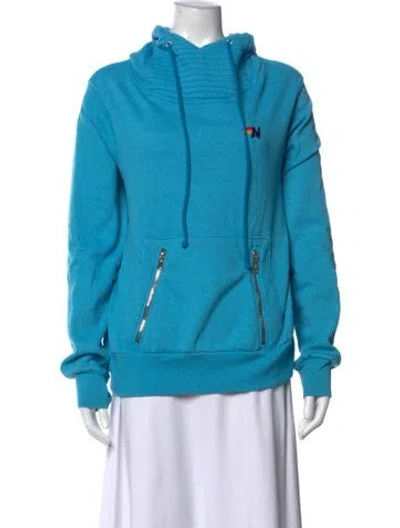 Pre-owned Aviator Nation Crew Neck Long Sleeve Hoodie In Blue