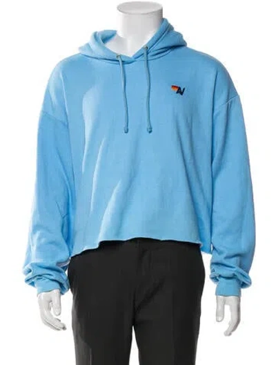 Pre-owned Aviator Nation Crew Neck Long Sleeve Hoodie In Blue