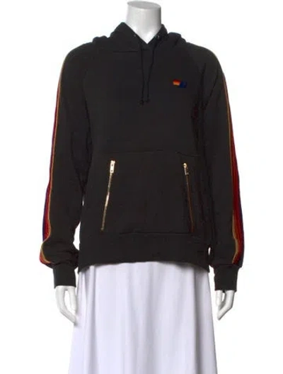Pre-owned Aviator Nation Crew Neck Long Sleeve Hoodie In Gray