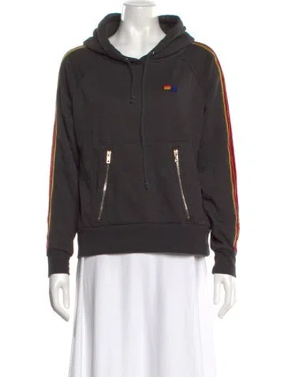 Pre-owned Aviator Nation Crew Neck Long Sleeve Hoodie In Gray