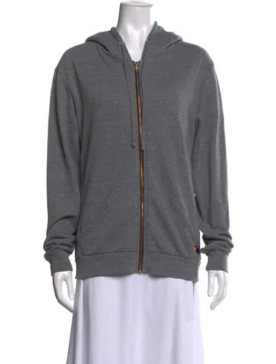 Pre-owned Aviator Nation Crew Neck Long Sleeve Hoodie In Gray