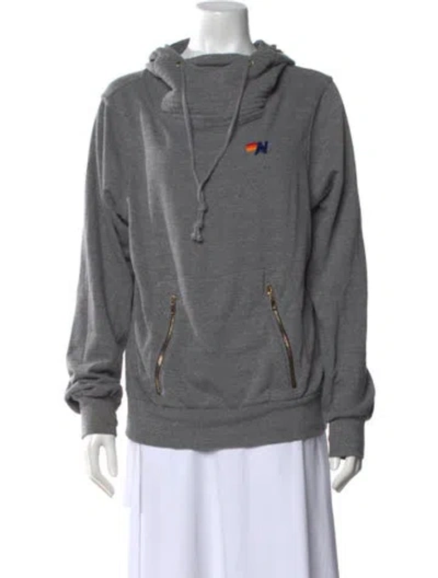 Pre-owned Aviator Nation Crew Neck Long Sleeve Hoodie In Gray