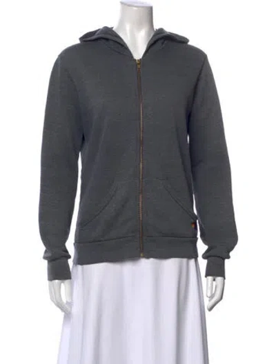 Pre-owned Aviator Nation Crew Neck Long Sleeve Hoodie In Gray
