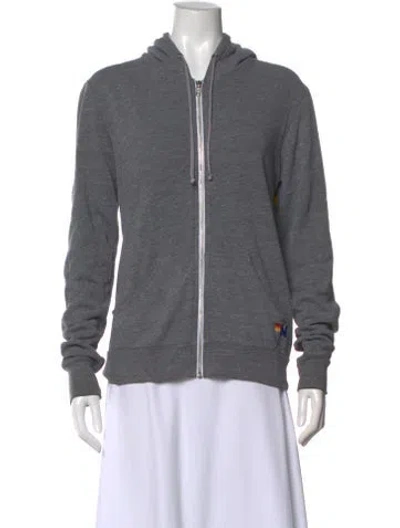 Pre-owned Aviator Nation Crew Neck Long Sleeve Hoodie In Gray