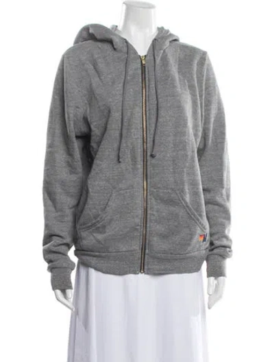 Pre-owned Aviator Nation Crew Neck Long Sleeve Hoodie In Gray