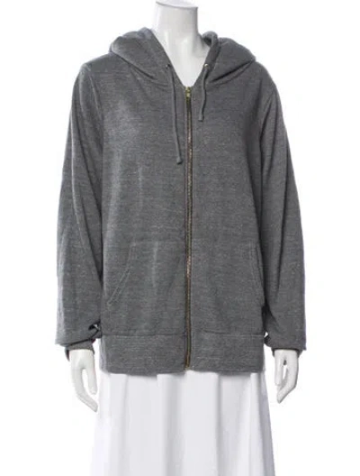 Pre-owned Aviator Nation Crew Neck Long Sleeve Hoodie In Gray