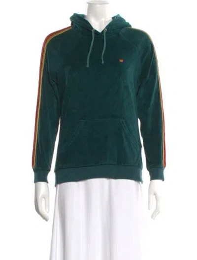 Pre-owned Aviator Nation Crew Neck Long Sleeve Hoodie In Green