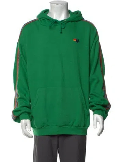 Pre-owned Aviator Nation Crew Neck Long Sleeve Hoodie In Green