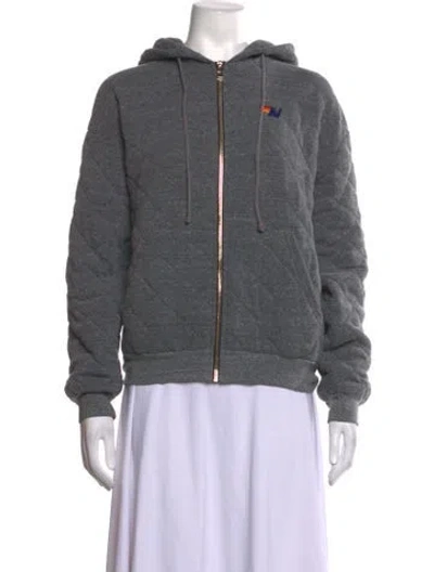 Pre-owned Aviator Nation Crew Neck Long Sleeve Hoodie In Grey