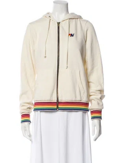 Pre-owned Aviator Nation Crew Neck Long Sleeve Hoodie In Neutral