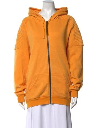 Pre-owned Aviator Nation Crew Neck Long Sleeve Hoodie In Orange