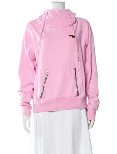 Pre-owned Aviator Nation Crew Neck Long Sleeve Hoodie In Pink