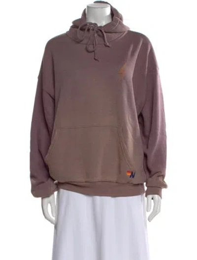 Pre-owned Aviator Nation Crew Neck Long Sleeve Hoodie In Purple