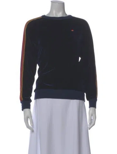Pre-owned Aviator Nation Crew Neck Long Sleeve Sweatshirt In Black