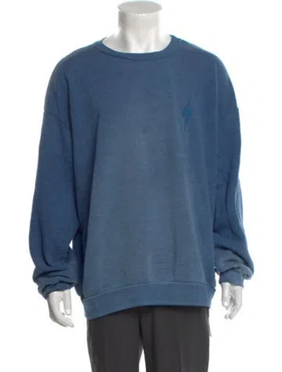 Pre-owned Aviator Nation Crew Neck Long Sleeve Sweatshirt In Blue