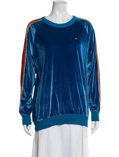 Pre-owned Aviator Nation Crew Neck Long Sleeve Sweatshirt In Blue