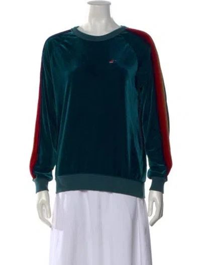Pre-owned Aviator Nation Crew Neck Long Sleeve Sweatshirt In Blue
