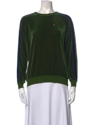 Pre-owned Aviator Nation Crew Neck Long Sleeve Sweatshirt In Blue