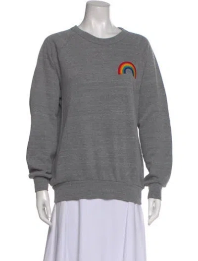 Pre-owned Aviator Nation Crew Neck Long Sleeve Sweatshirt In Gray