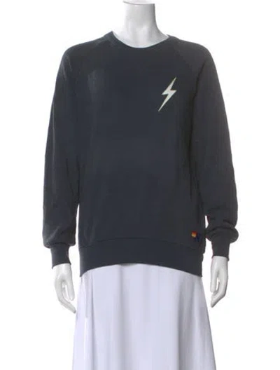 Pre-owned Aviator Nation Crew Neck Long Sleeve Sweatshirt In Gray