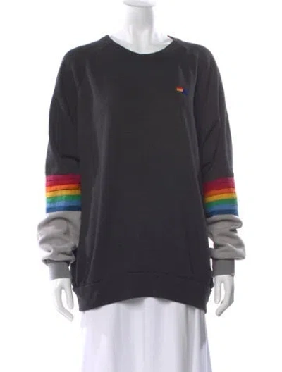 Pre-owned Aviator Nation Crew Neck Long Sleeve Sweatshirt In Gray